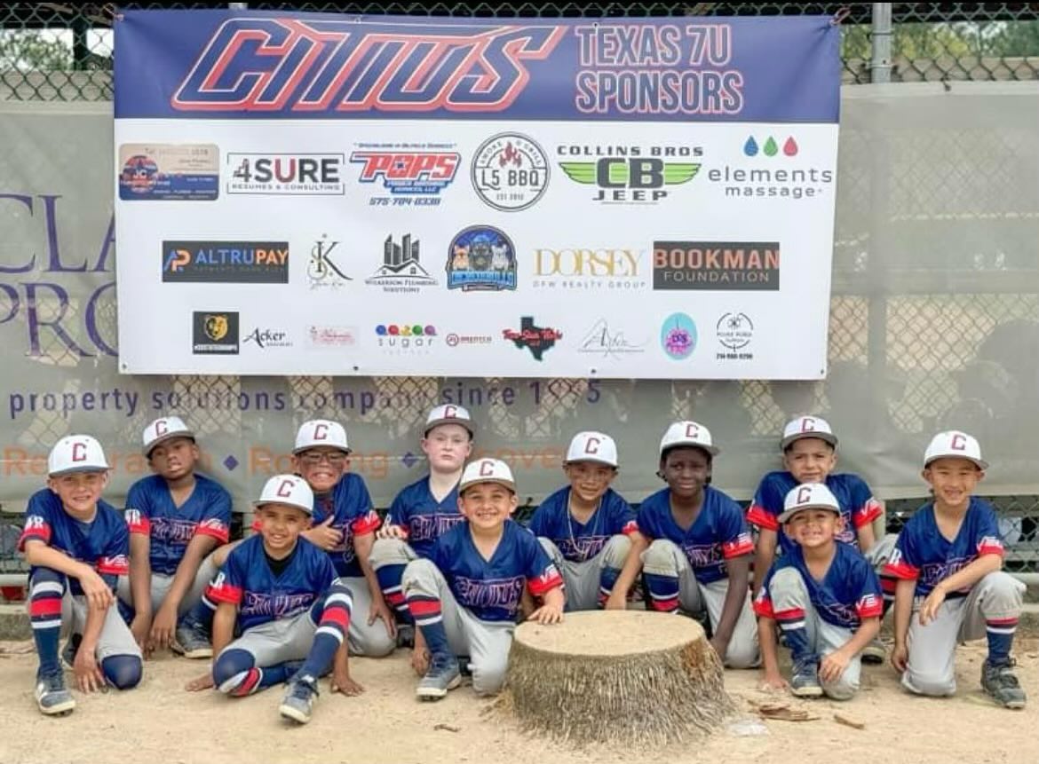 Shoutout to the 7U Citius Baseball out of Texas 
Proud to be a 2024 sponsor ⚾ ️